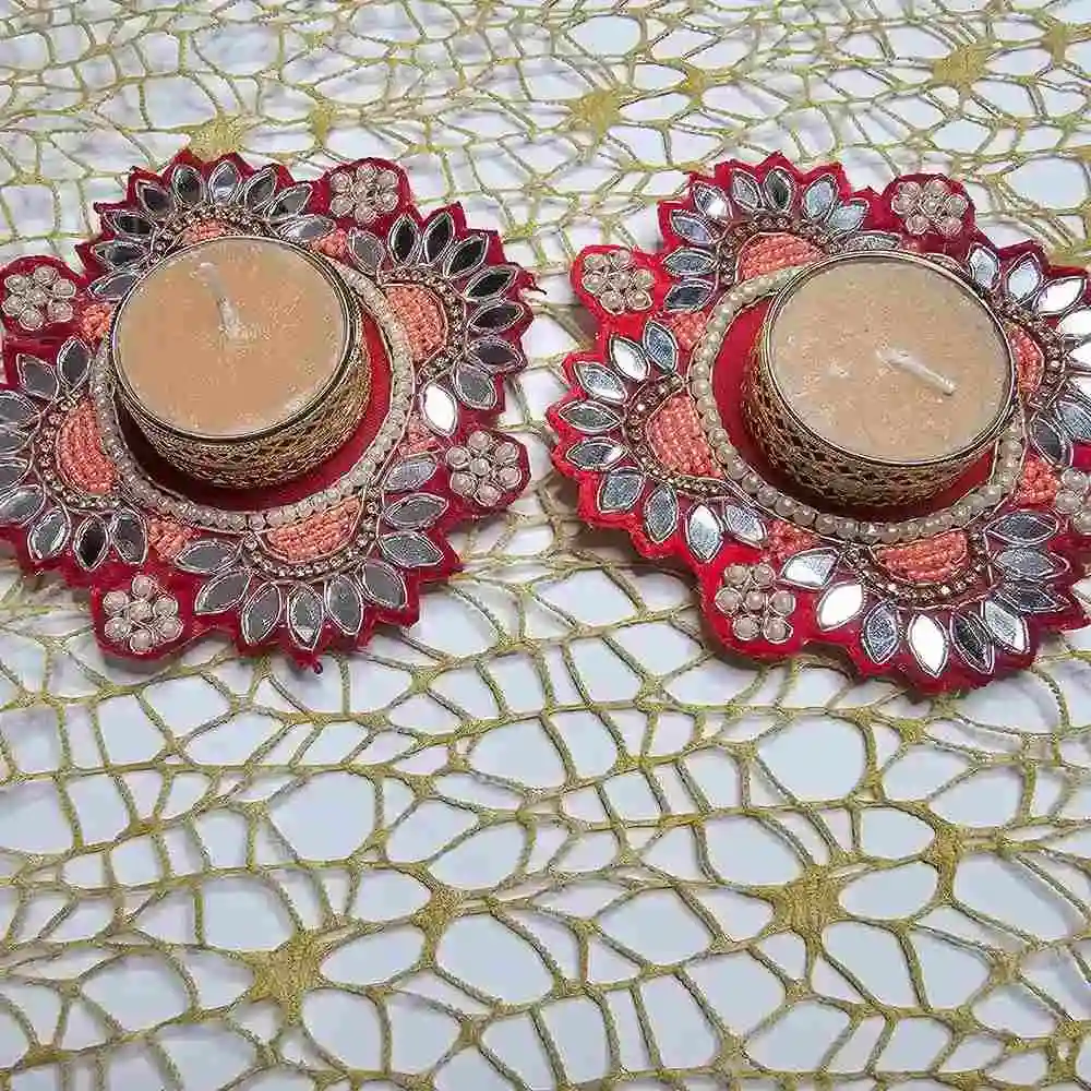 Handcrafted Diwali t-light holders